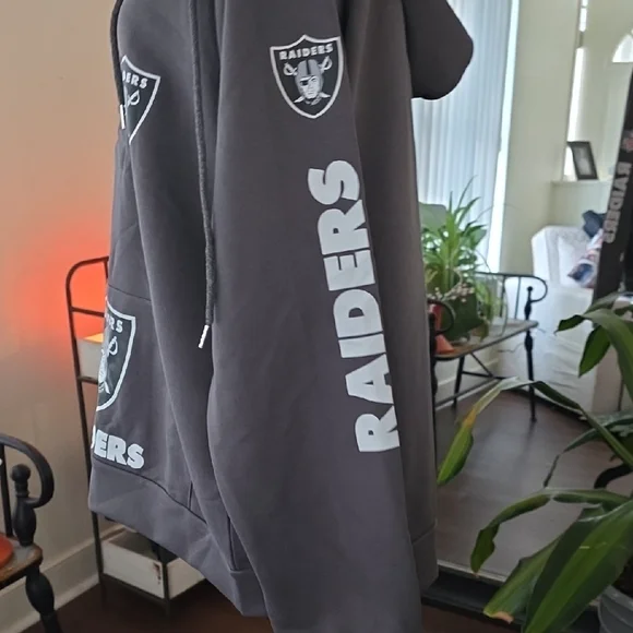 "Nike" Gray Raiders Lace-Up Hoodie - Picture 4 of 4